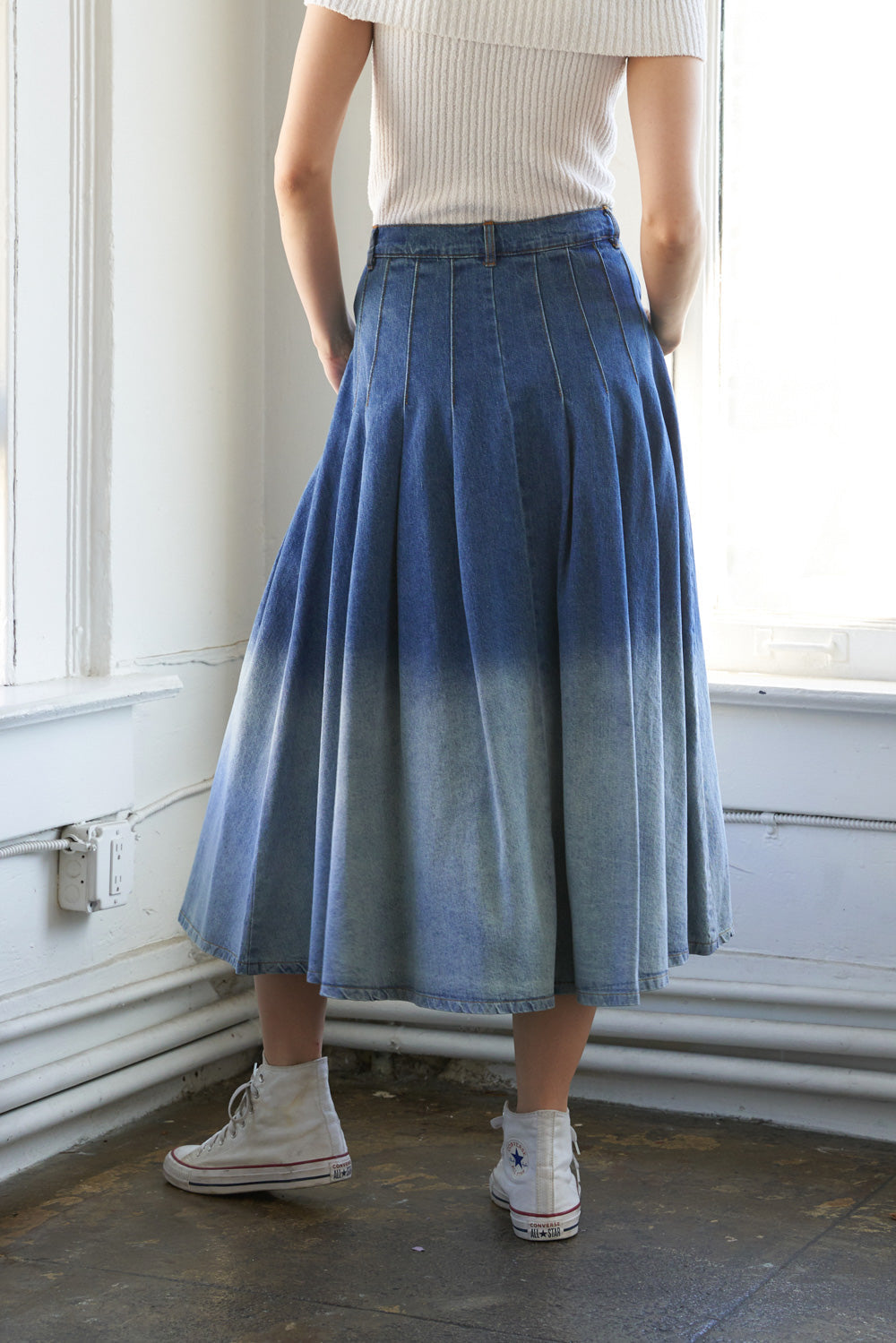 STATE OF MIND DENIM MIDI SKIRT Flying Tomato